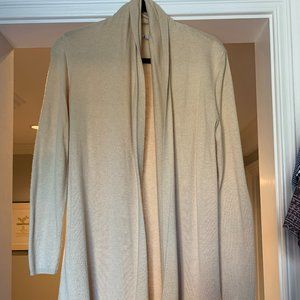 Beautiful and cozy ETC Beige Knit Sweater, drape collar, 45% viscose, 25% cotton